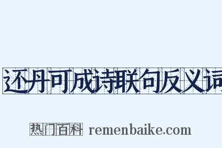 还丹可成诗联句反义词是什么意思的图片